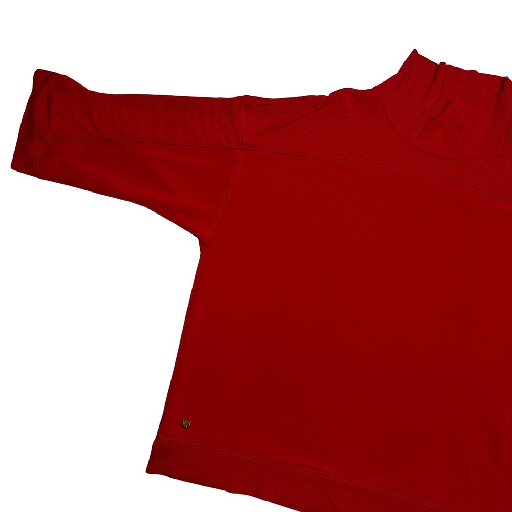 Ralph Lauren Mock Neck Sweatshirt 3/4 Sleeve Drop Shoulder Red Women's Size XL - Picture 3 of 11